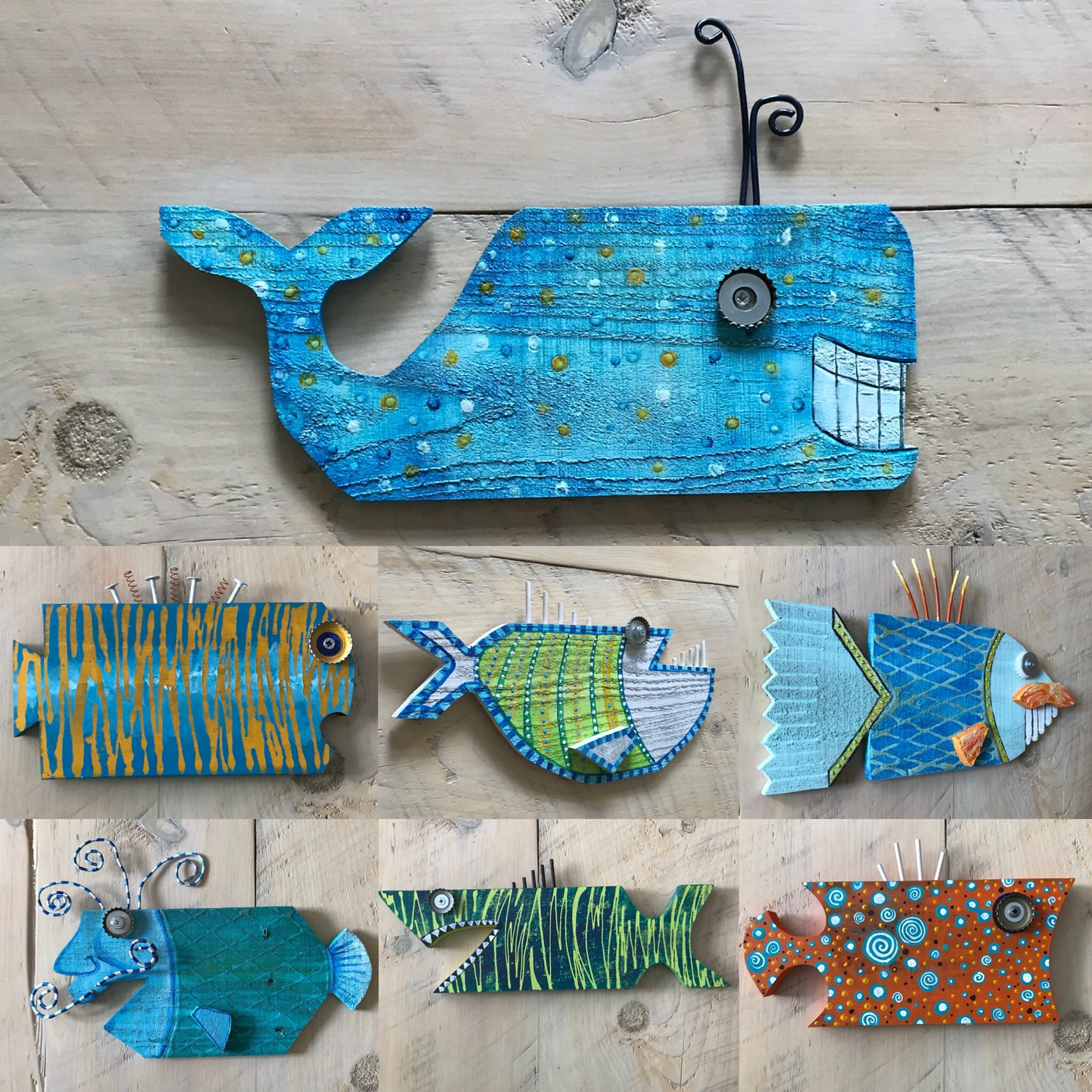 Repurposed wood fish