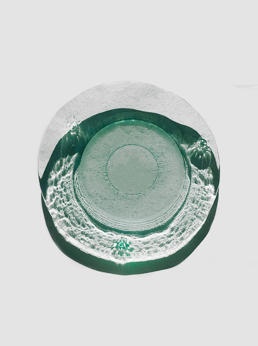 Set of 5 Small textured glass plates