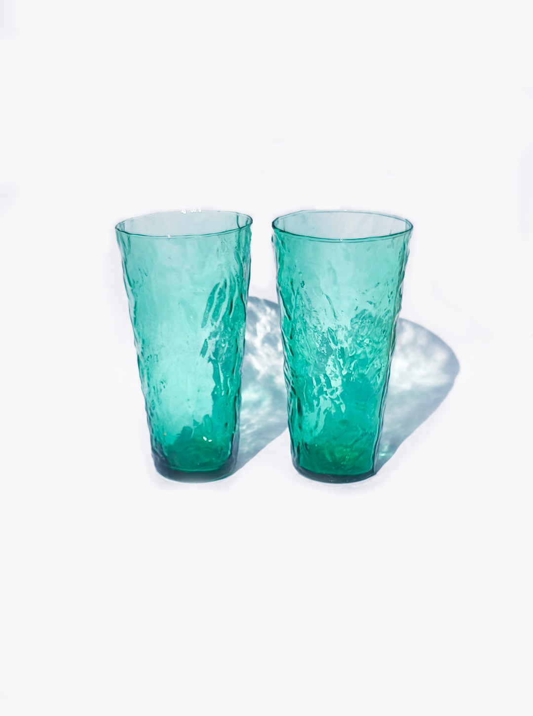 Set of two textured glasses