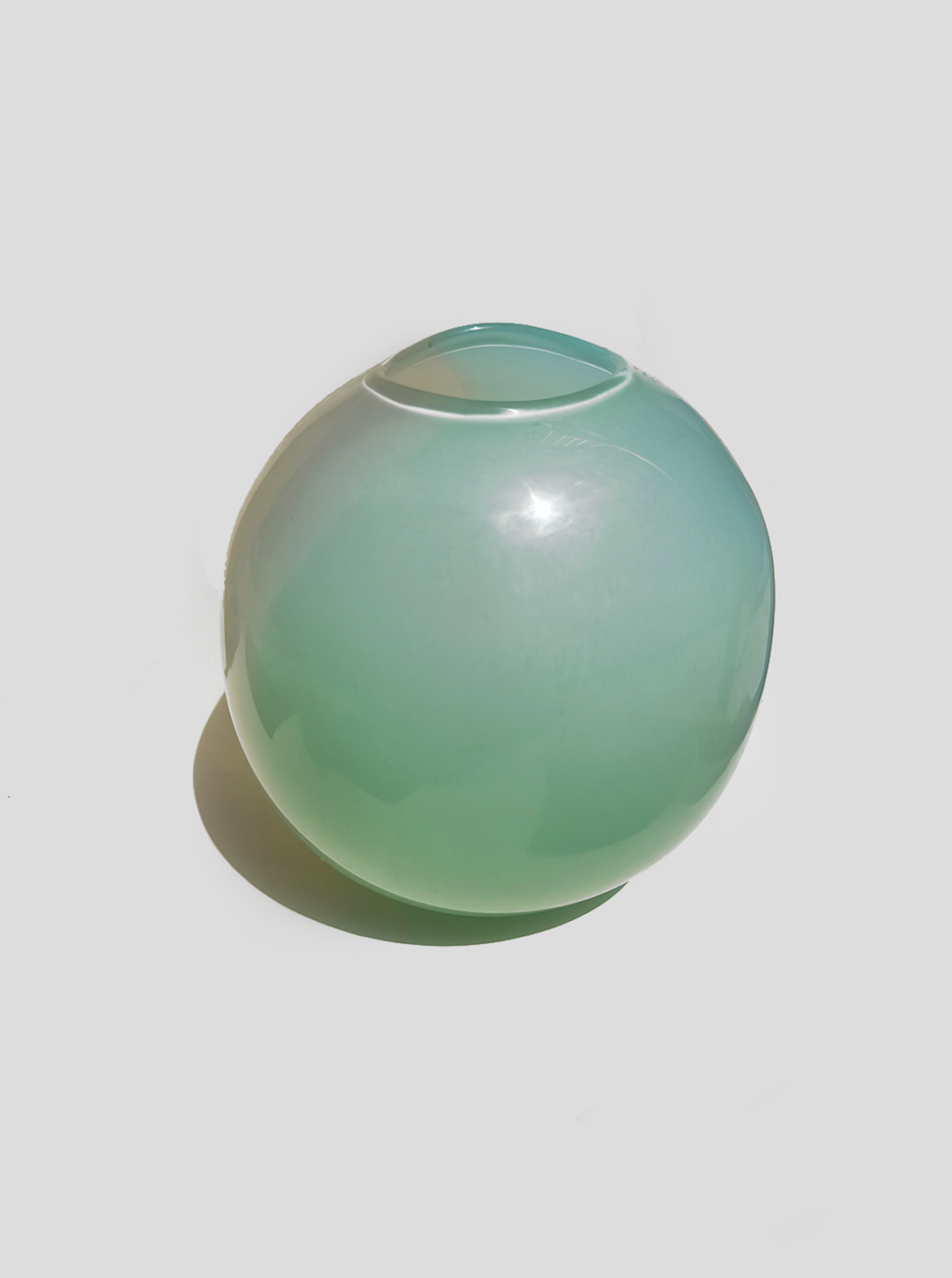 Hand-blown opalescent glass vase
