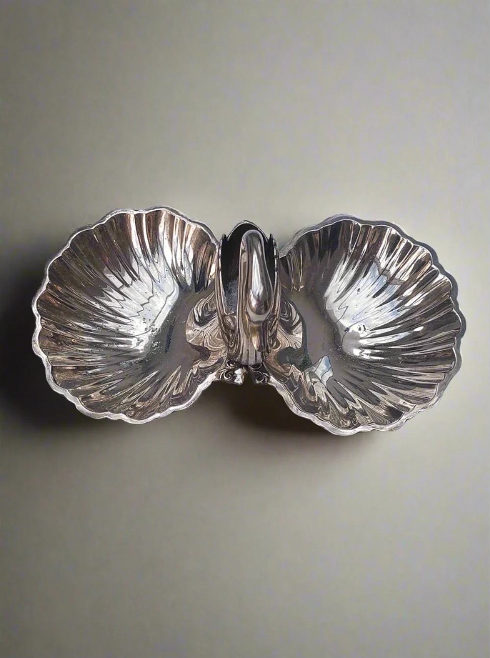 Silver-plated Swan & Shell Tray