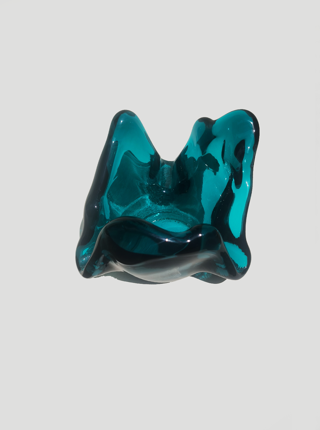 Sculptural glass ashtray