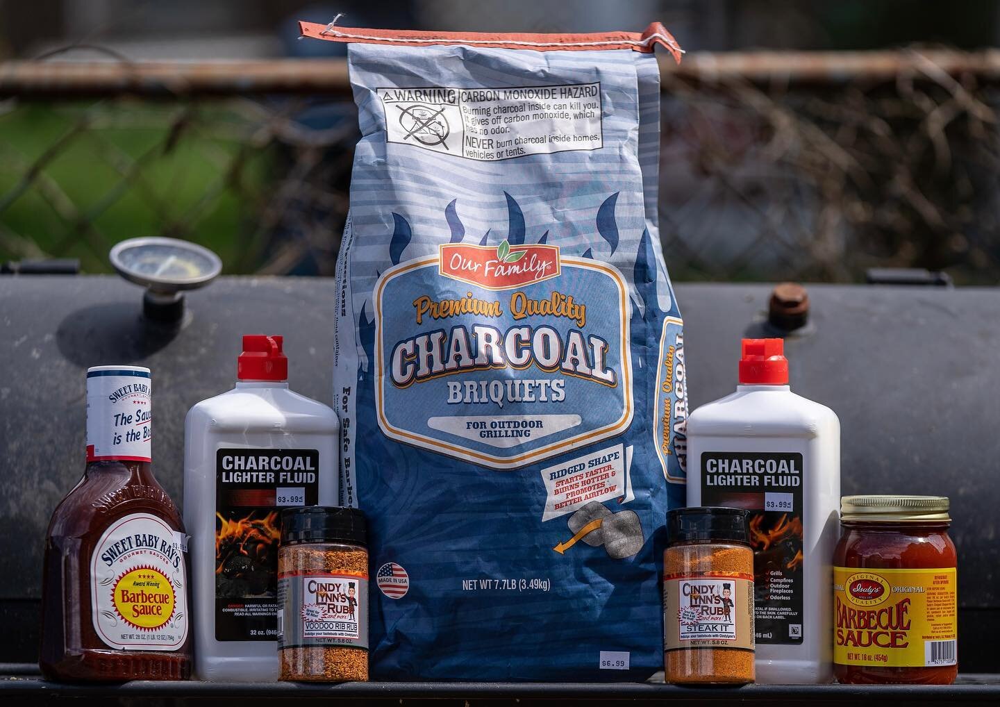 Next month kicks off the official BBQ season, with May representing National BBQ month! 

We have lots of new items in stock just in time for your grilling needs! We&rsquo;re adding charcoal, new flavors of dry rub, lighter fluid, bbq sauce, and more