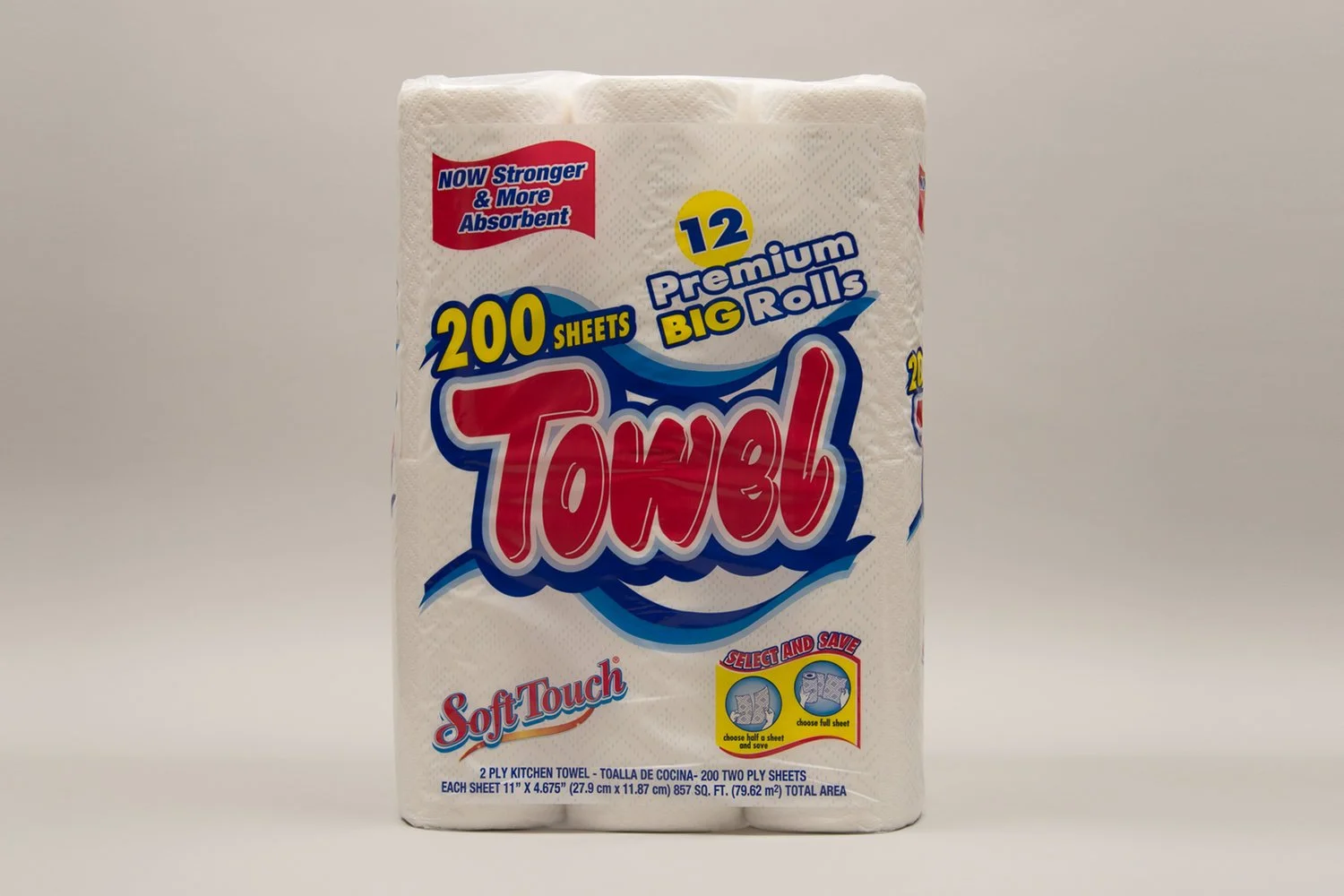 ST-655  
**SPECIAL ORDER ITEM**  
Description: 2 Ply Kitchen Towel  
Size: 11" x 4.675"  
Rolls/Package: 12  
Sheets/Roll: 200  
Total Sheets: 2400  
Case Cube: 1.5  
Packages/Pallet: 48  
Full Truckload Quantity: 1248 Packages