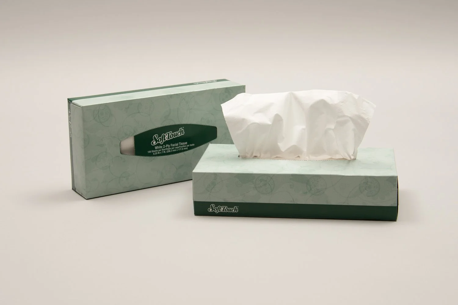 FT-301  
Description: 2 Ply Facial Tissue  
Size: 8.2" x 7.5"  
Boxes/Case: 30  
Sheets/Box: 100  
Total Sheets: 3000  
Case Cube: 1.5  
Cases/Pallet: 48  
Full Truckload Quantity: 1920 Cases