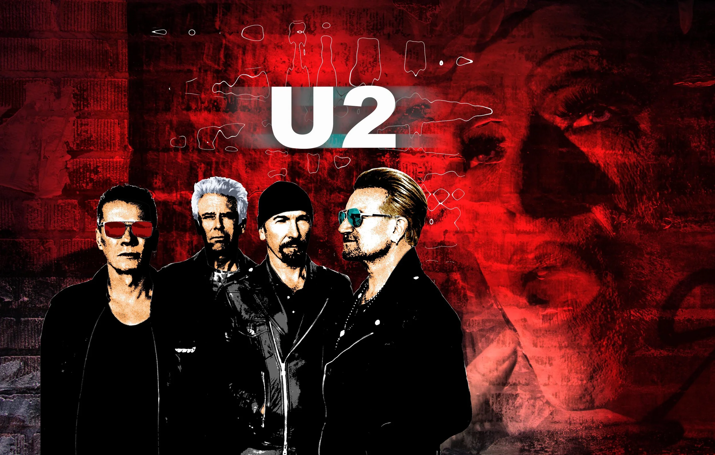 U2, digital illustration for The Music Garage Art Installation, Markham, Ontario, Canada, 2018