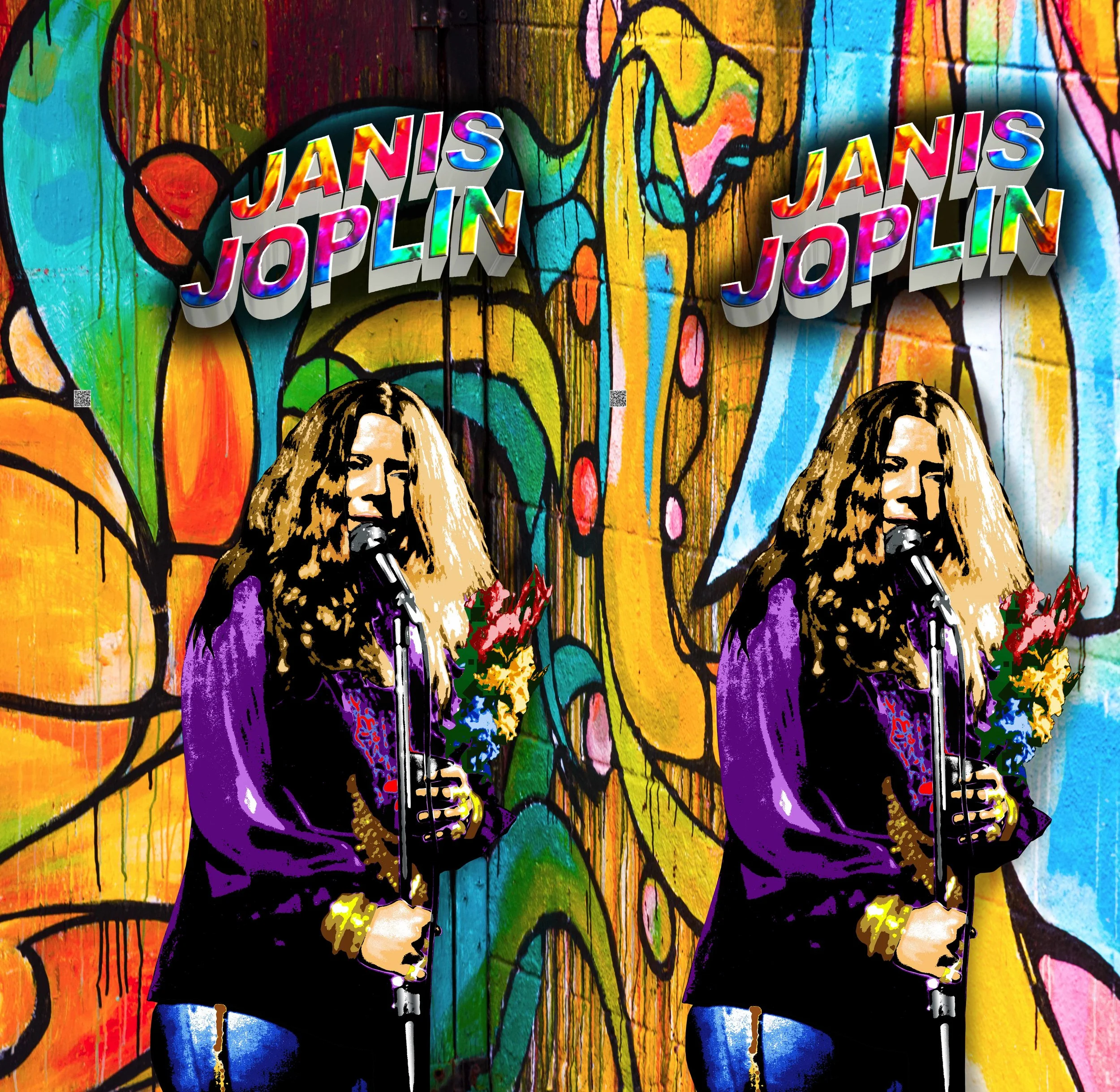 Janis Joplin, digital illustration for The Music Garage Art Installation, Markham, Ontario, Canada, 2018