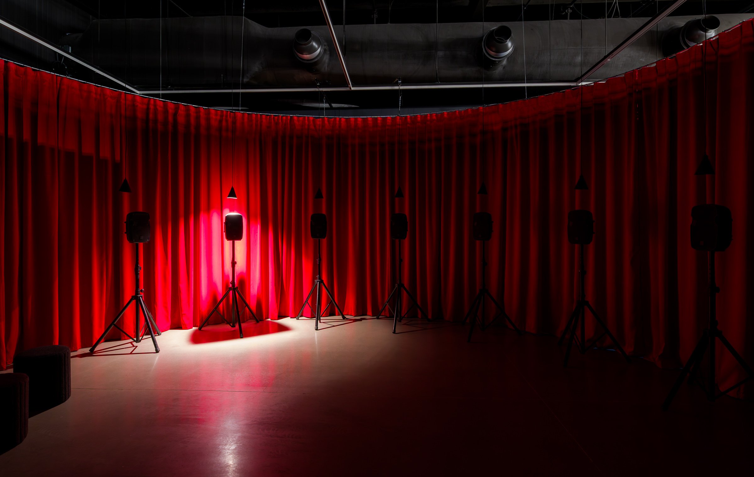  Installation view,  Erdem Taşdelen: Wounded in Three Acts , March 27—August 16, 2026, Contemporary Calgary. Photo by Blaine Campbell.  