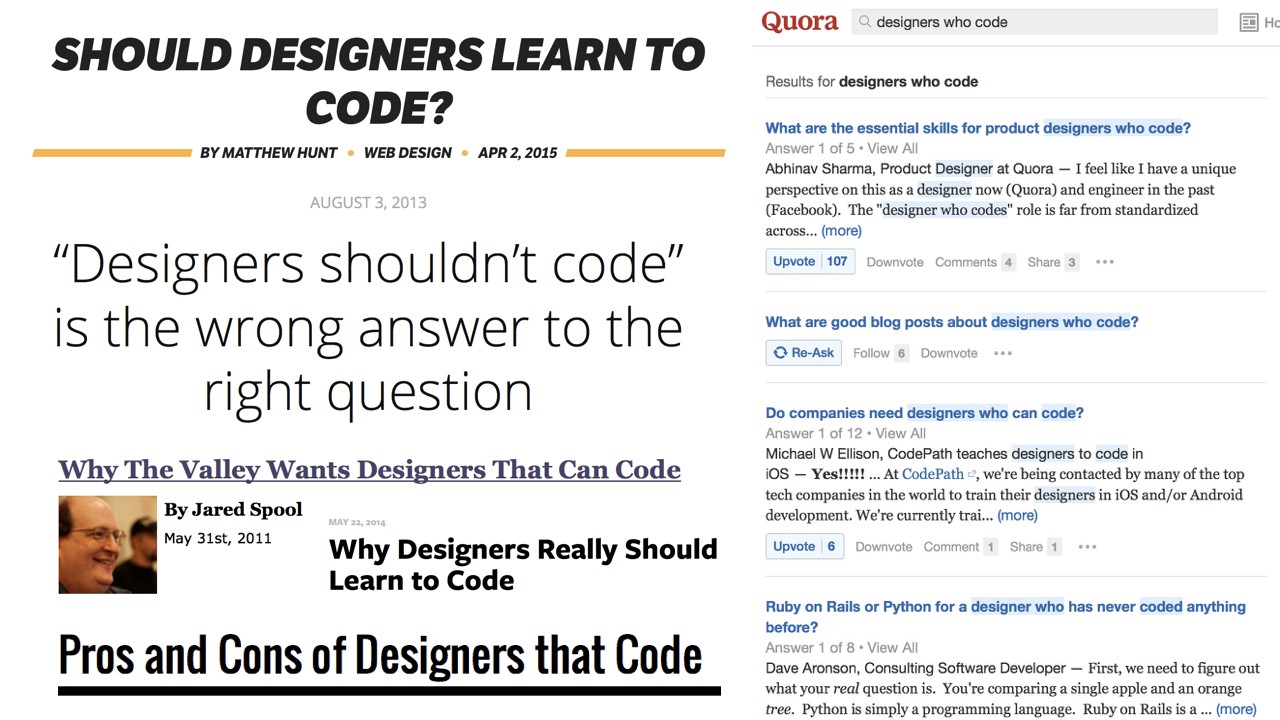 he long-debated question: Should designers code?