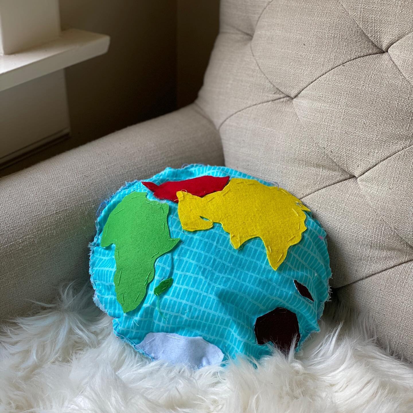 Sewing Around the World 🌎 Geography Project. Here&rsquo;s a hands on way to learn about the continents and oceans by studying a colored continent globe, on which the continents are shown in different colors and a flat map 🗺. In order to see how the