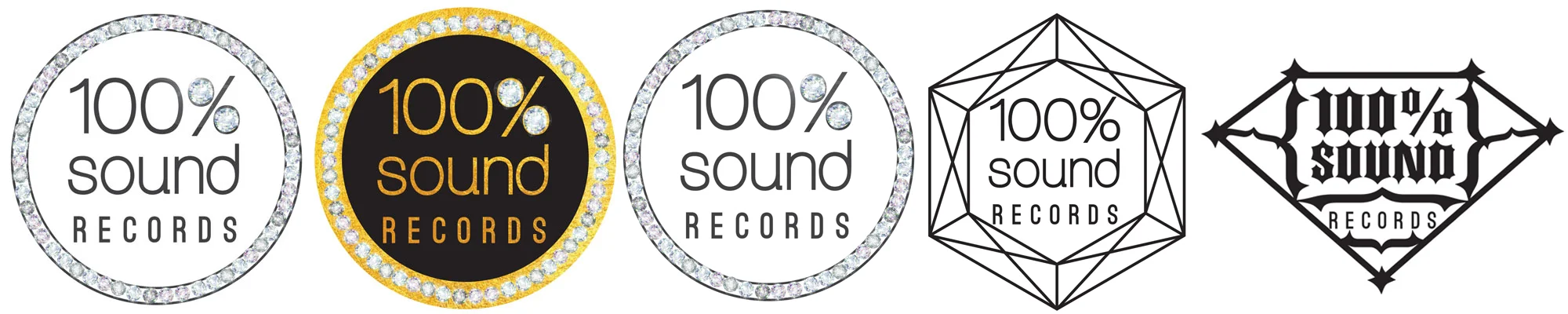 100 Percent Sound Records, Logos By www.JenCochrane.com