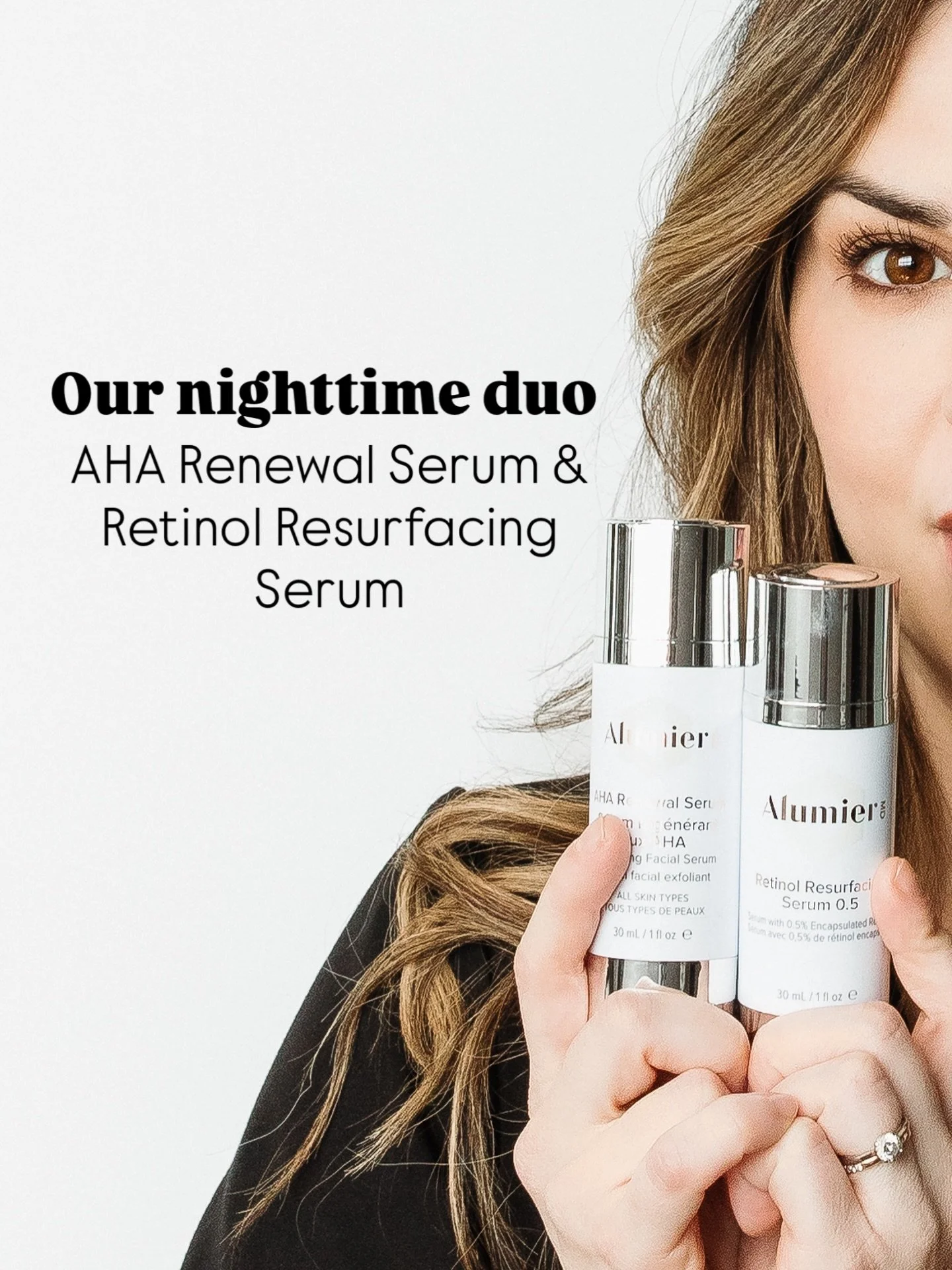 🔐 Unlock the secret to radiant skin with our favorite nighttime duo: AlumierMD&rsquo;s AHA Renewal Serum and Retinol Resurfacing Serum. 

These powerhouse products work their magic while you sleep, giving you a refreshed and glowing complexion.

Why