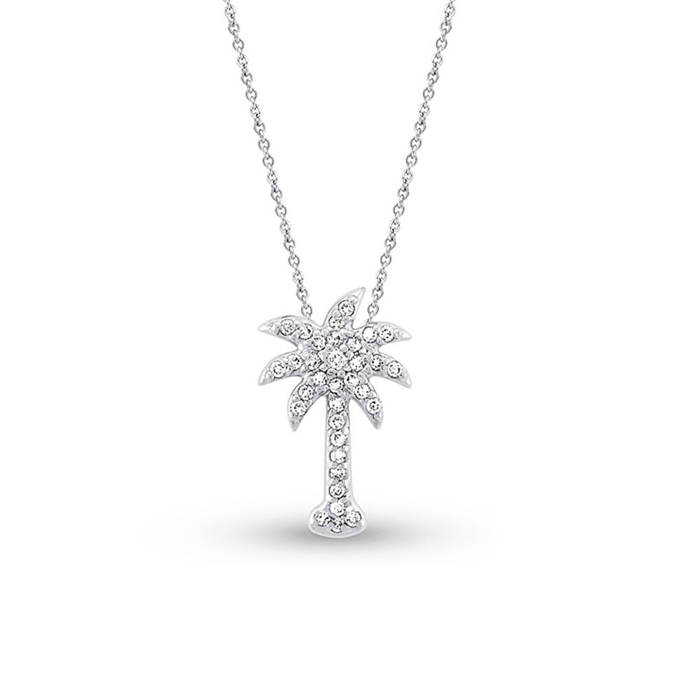 0.2ct Diamond palm tree Necklace N5027WD