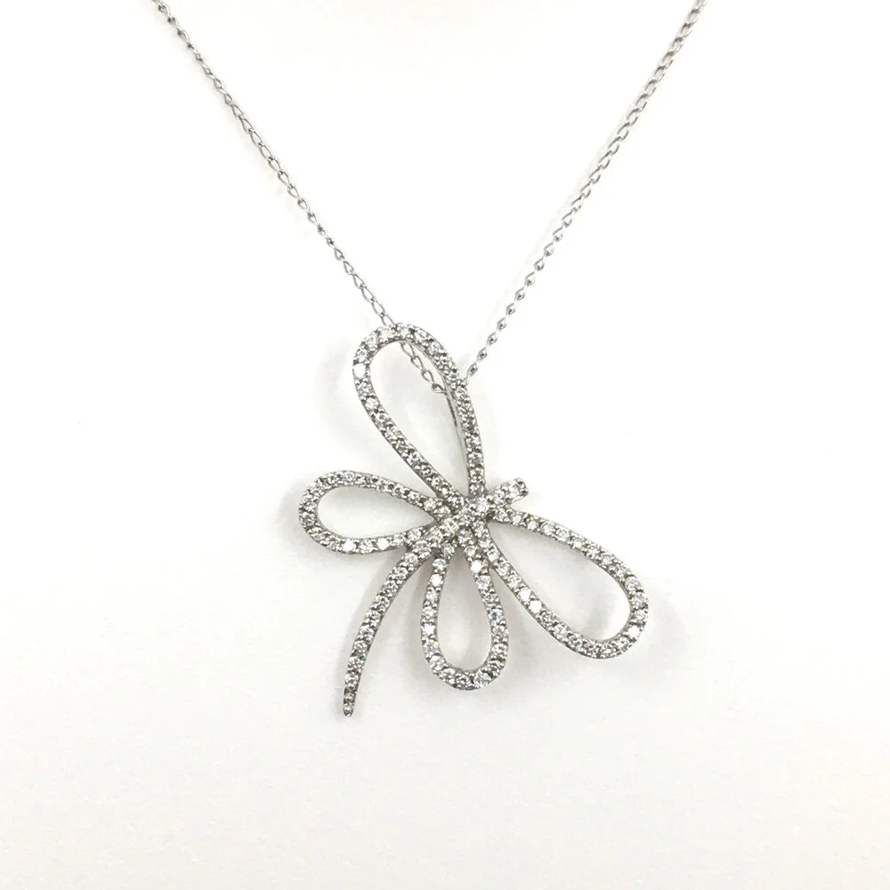 18K White Gold Diamond Dragonfly