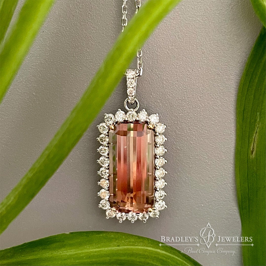 Bi-color Tourmaline &amp; Diamonds to brighten your day&hellip; your friends At Bradley&rsquo;s!!! 🌸
#Tourmaline #SWFL #Jewelry #BradleysJewelers