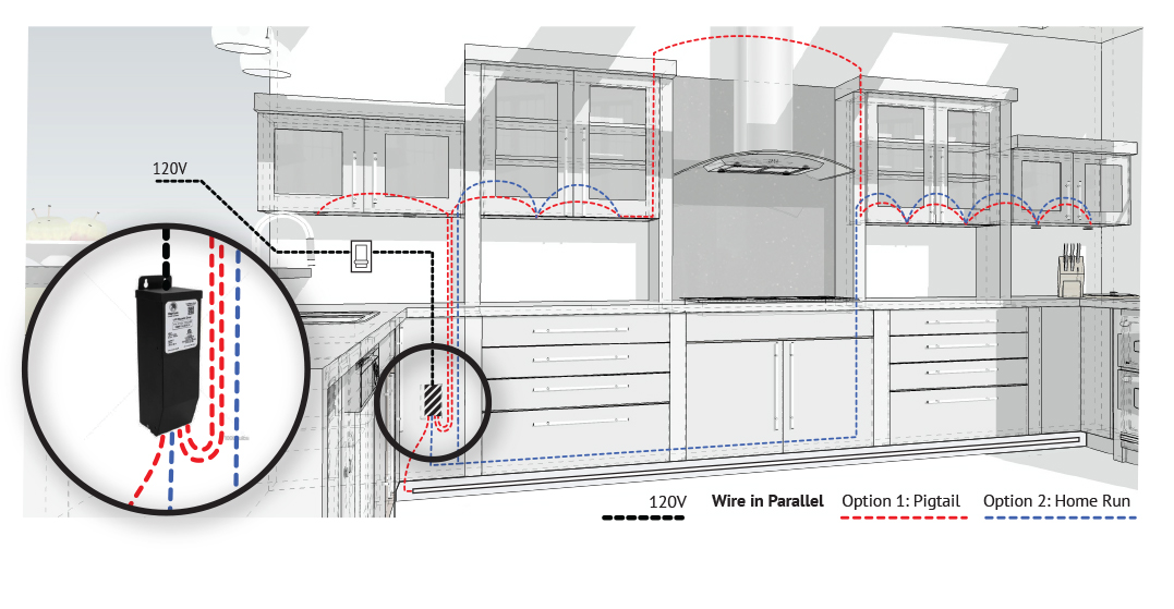 led cabinet lighting wiring diagrams — led cabinet lighting