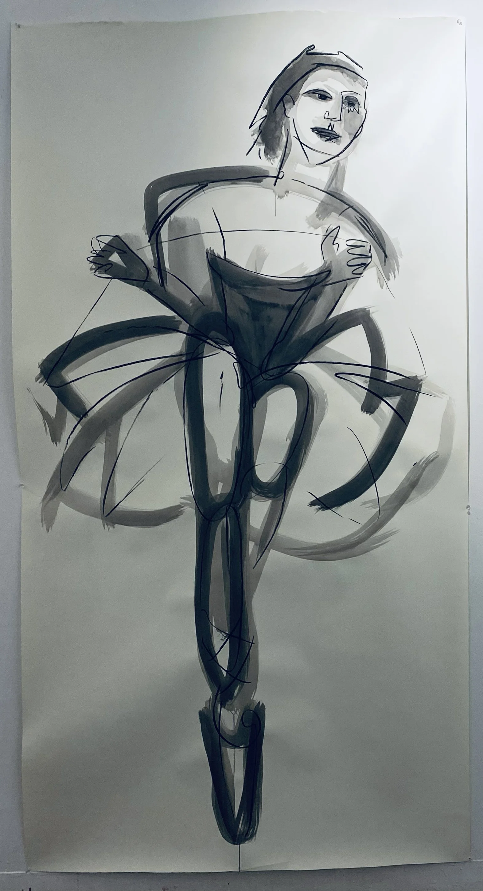 Dance. Ink and Charcoal on paper. 42 × 72 inches