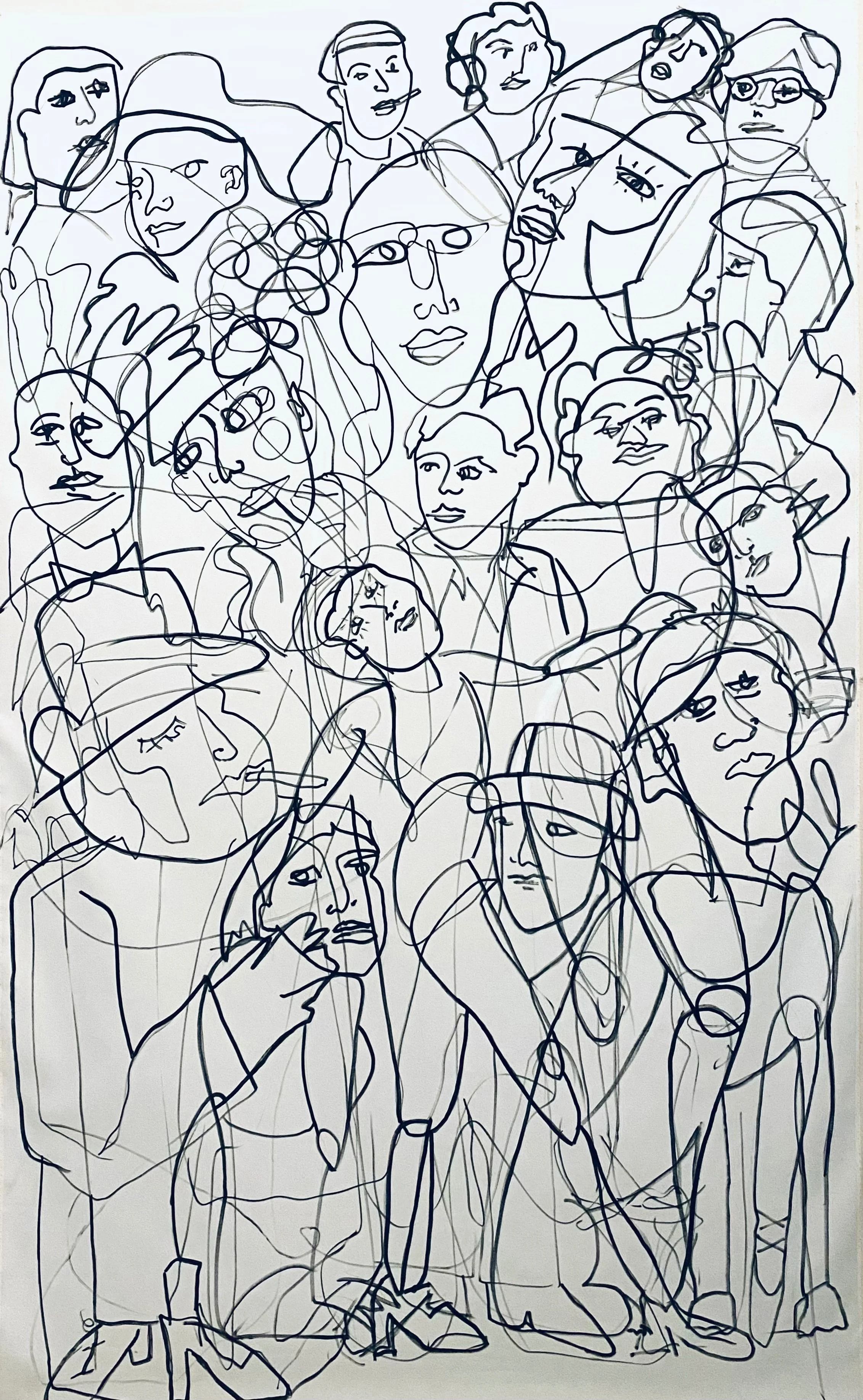 Metropolis. Acrylic Ink Marker on canvas. 54 x 72 inches