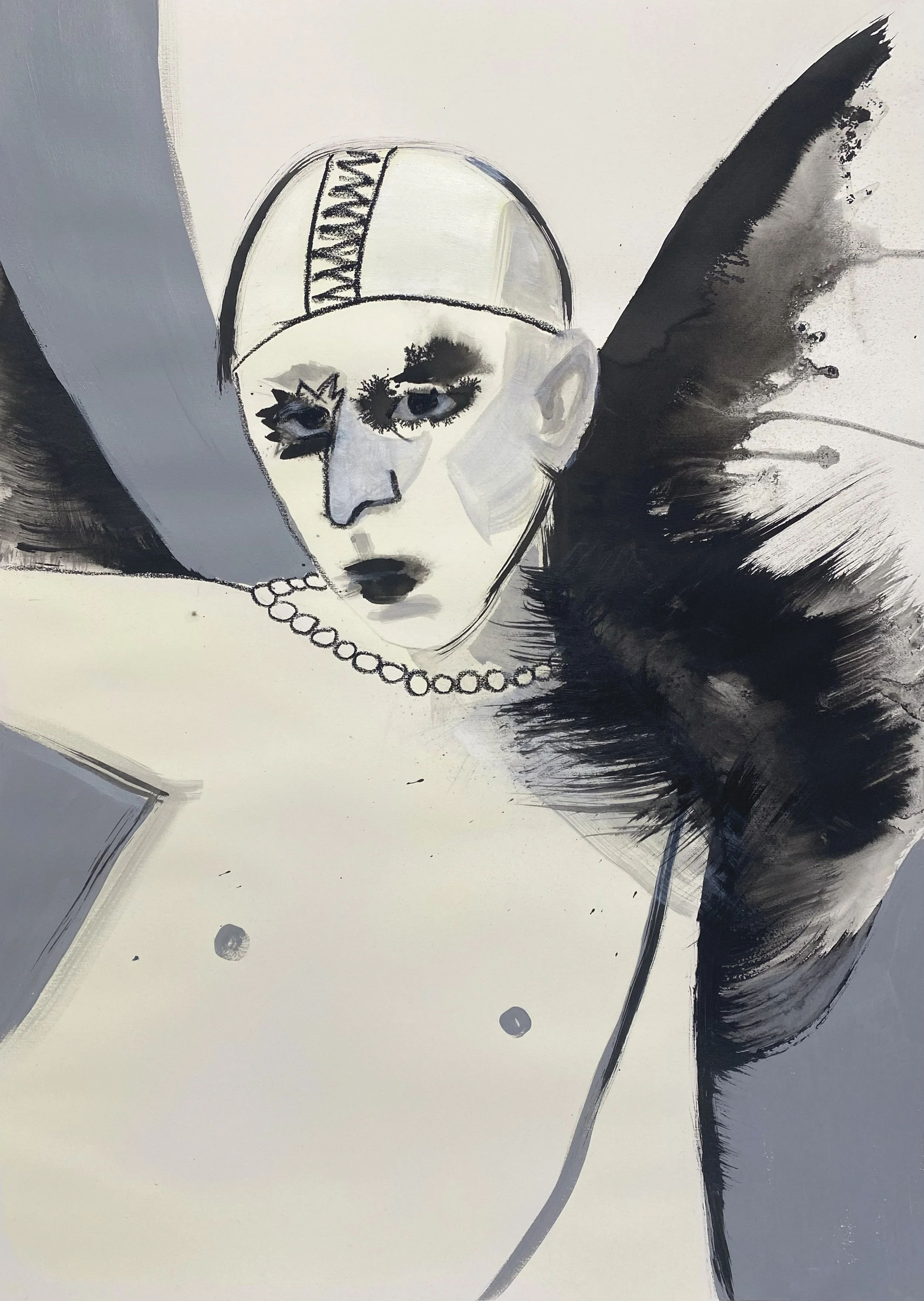Sebastian Droste. Ink, acrylic, and charcoal on paper. 22 × 30 inches