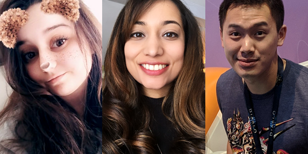 Our giveaway winners! From left to right: Cassidy, Arleni and William.
