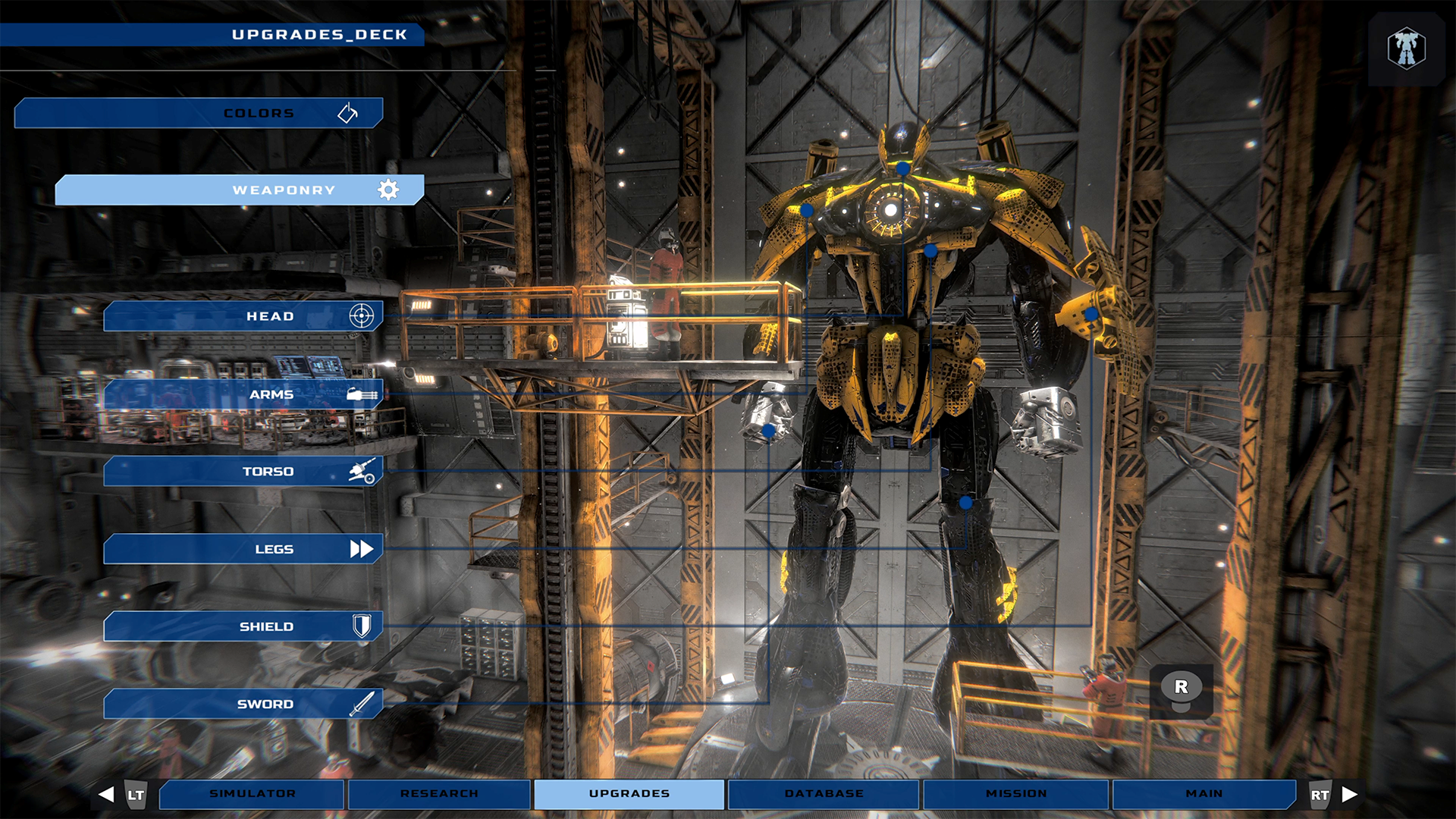 Customise every part of your War Tech, from how it looks to upgrading parts and changing weapons.