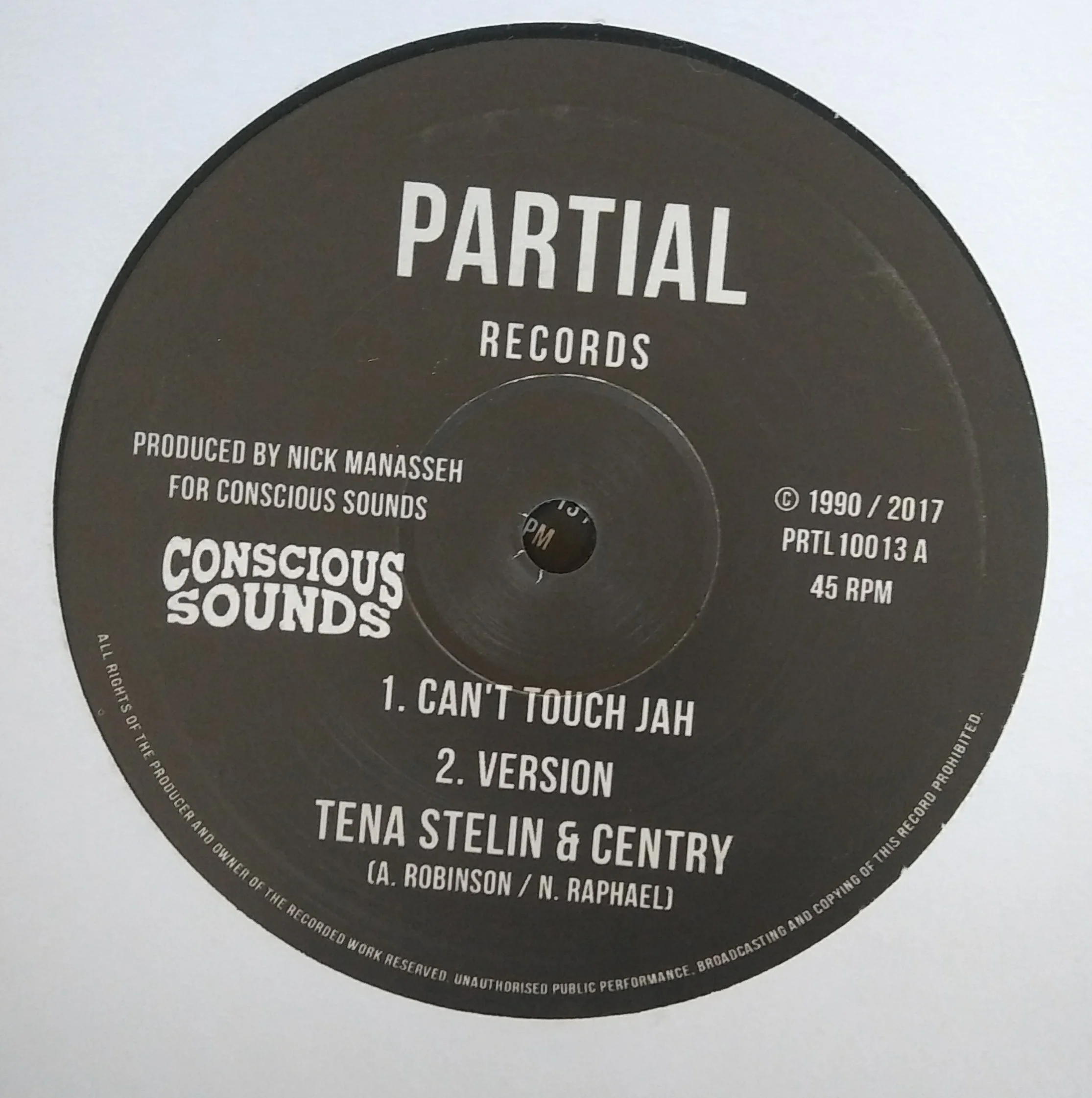 PRTL-10013 Tenastelin / Centry - Cant Touch Jah - 10''