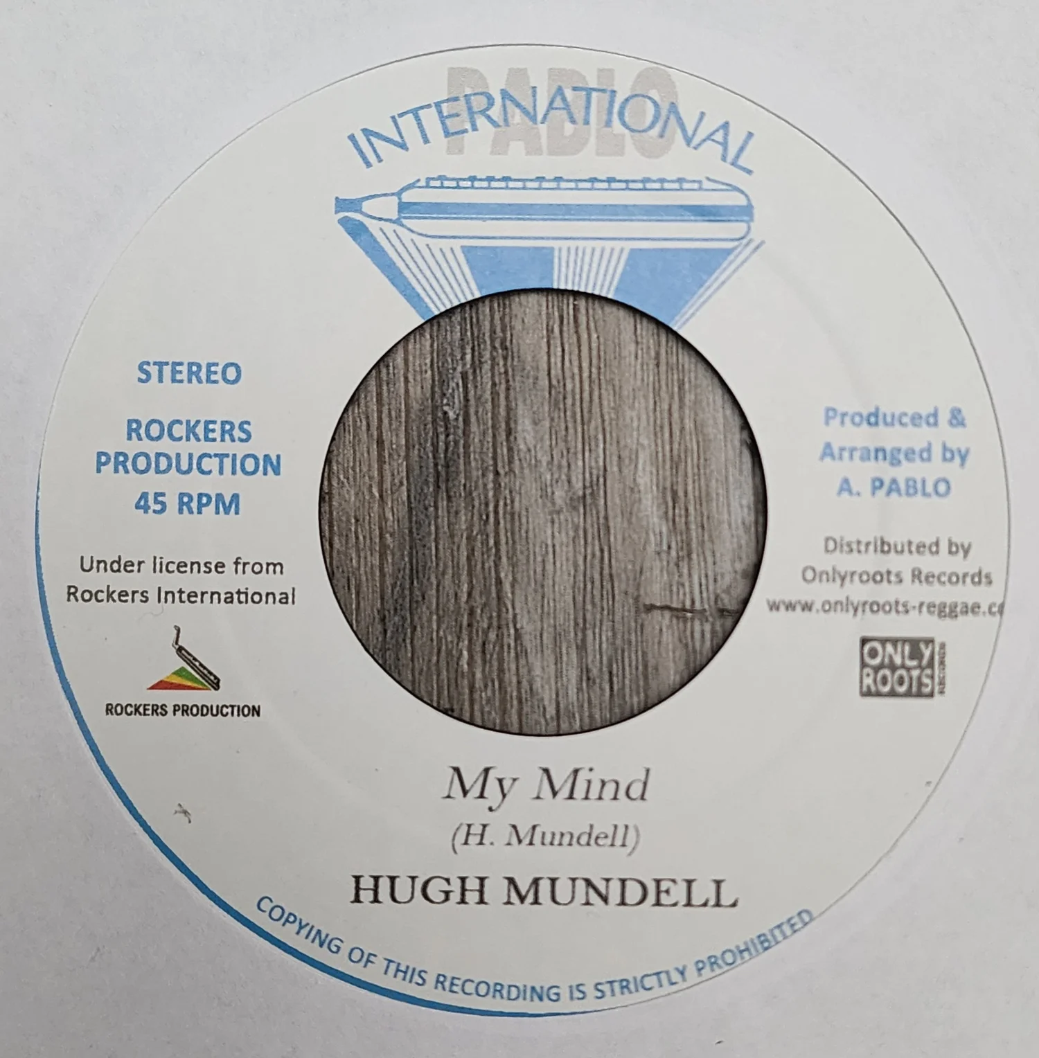 OR-145 - Hugh Mundell - My Mind + Dub - 7'' — I-ROOTS RECORDS