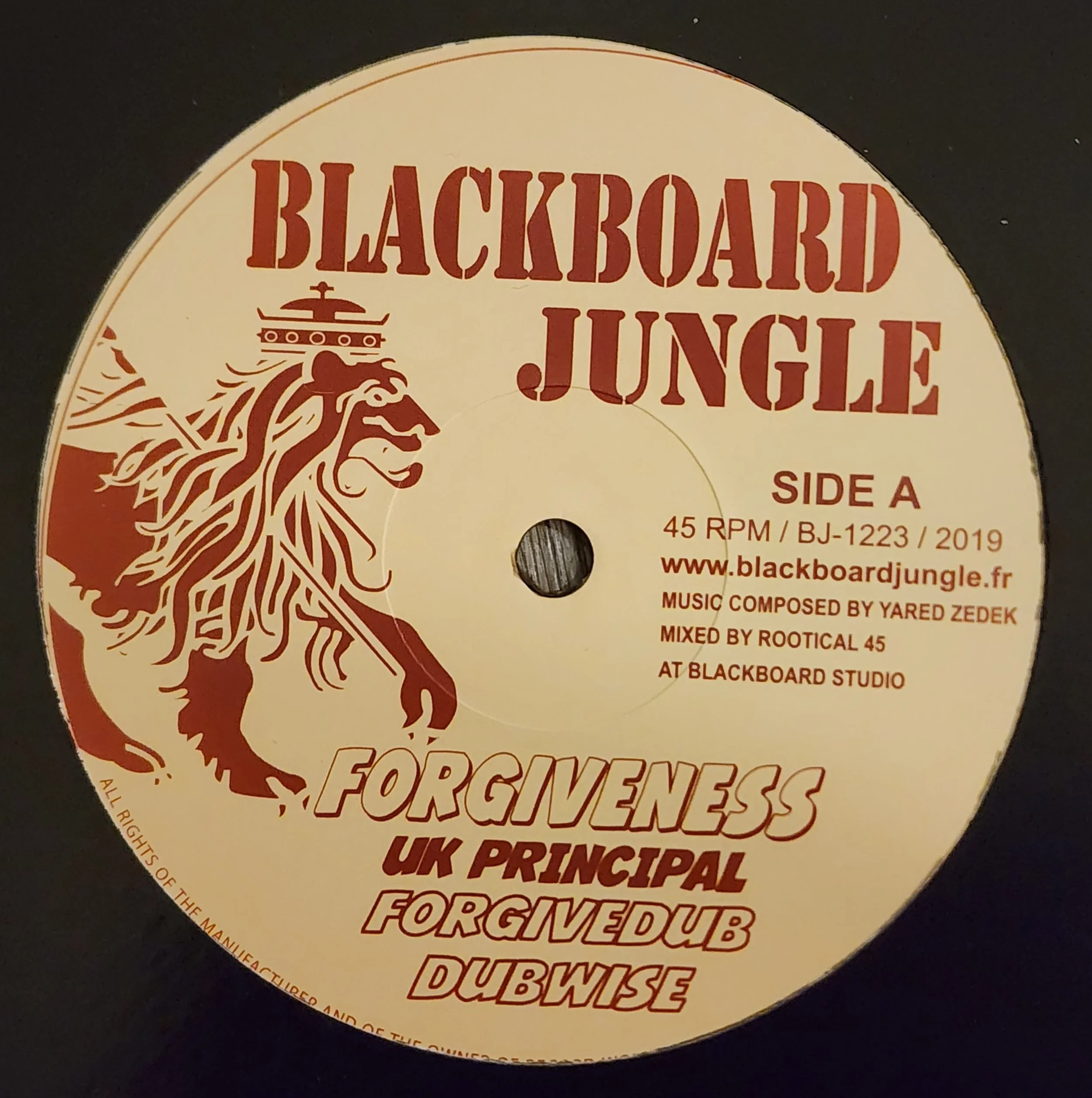 BJ-1223 - UK Principal / Colour Red - Forgiveness + One Law - 12"