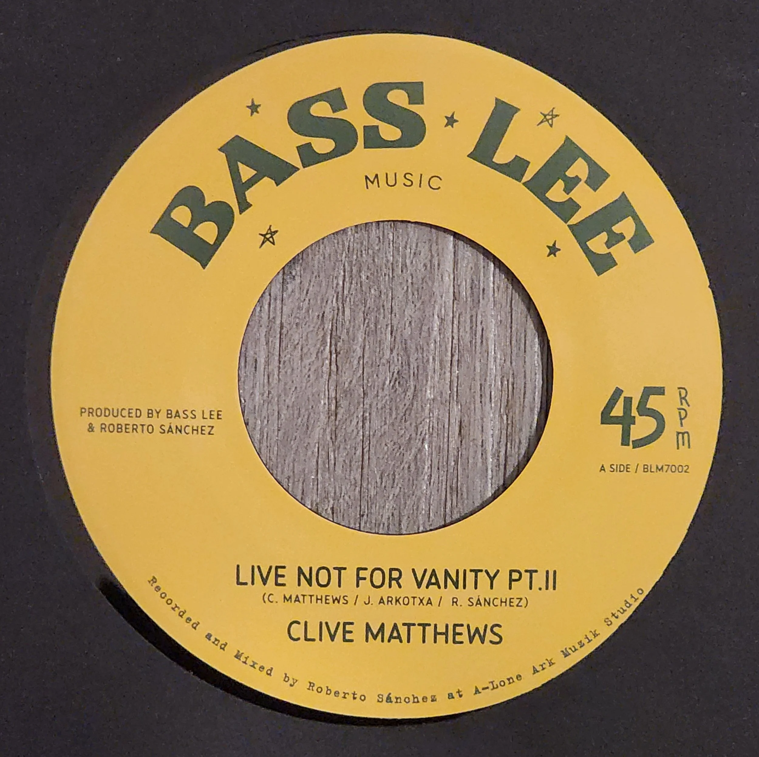 BLM-7002 Clive Matthews - Live Not For Vanity Pt.II + Dubwise - 7''