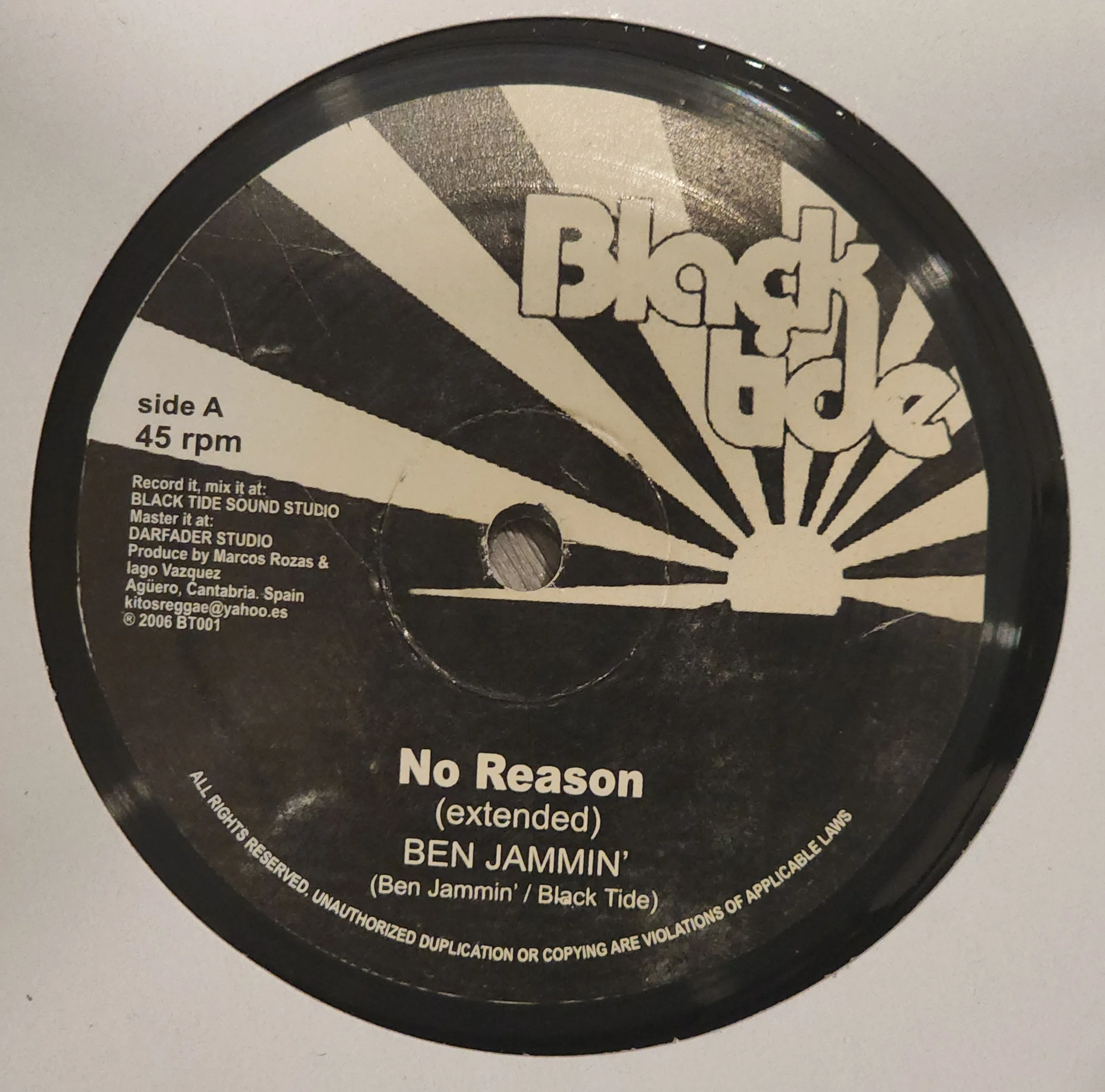 BT-001 Ben Jammin - No Reason + Be Wise - 12''