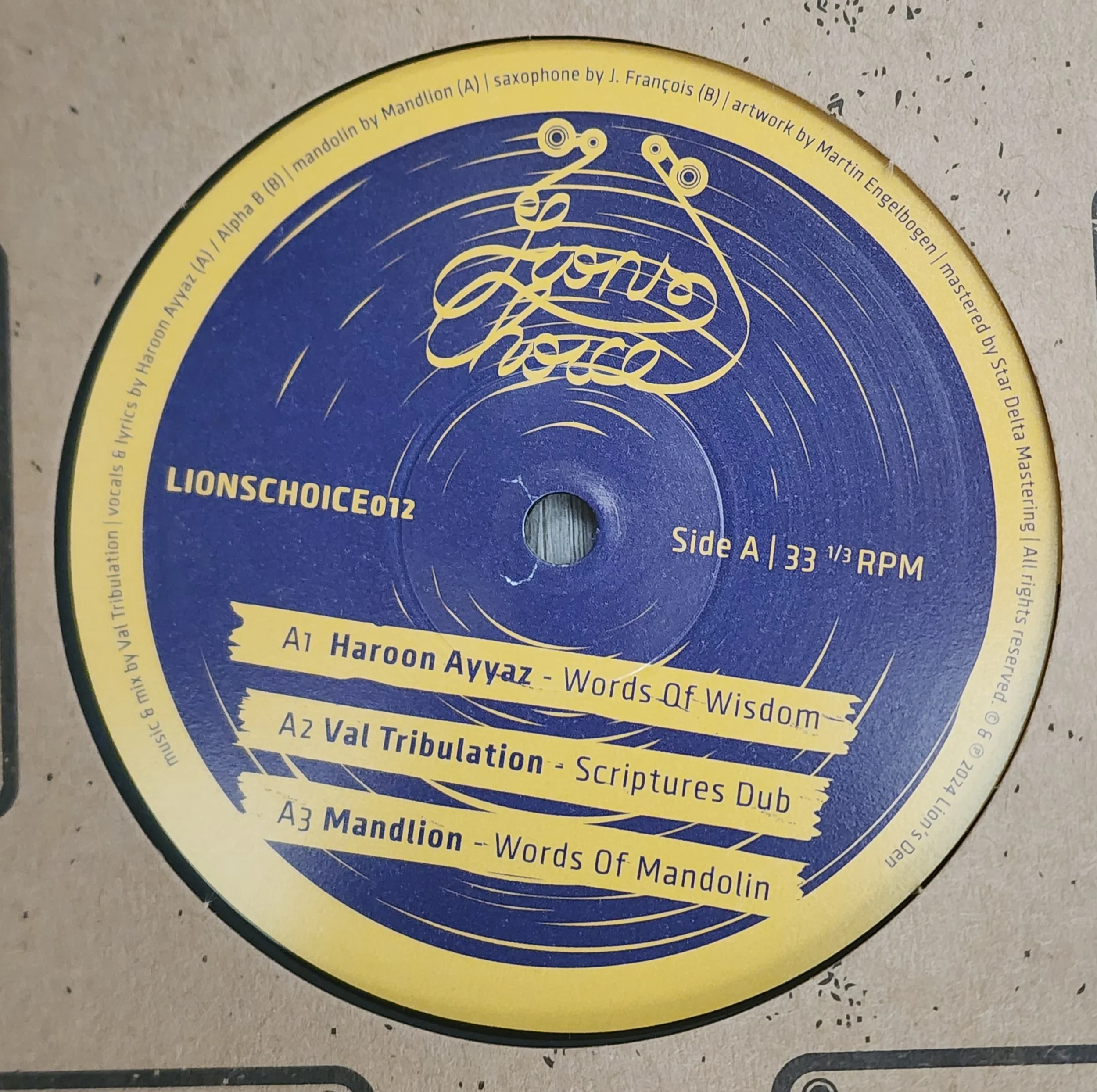 LC012 - Haroon Ayyaz / Val tribulation / Mandlion / Alpha B - Words  of Wisdom +  - 12"