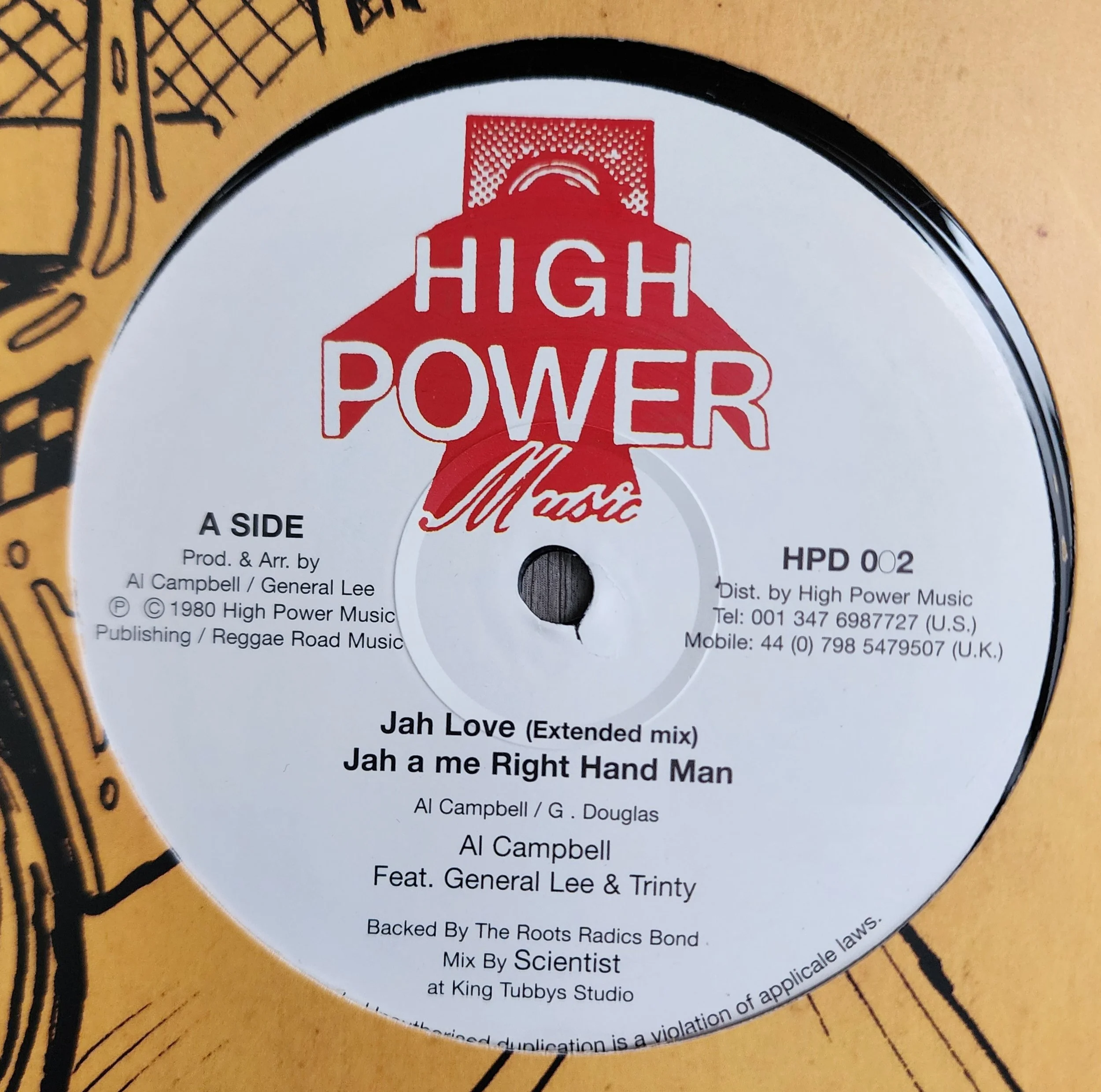 HPD-002 - Al Campbell / General Lee / Trinity / King Tubby - Jah Love + Jah a Me Right Hand Man - 12