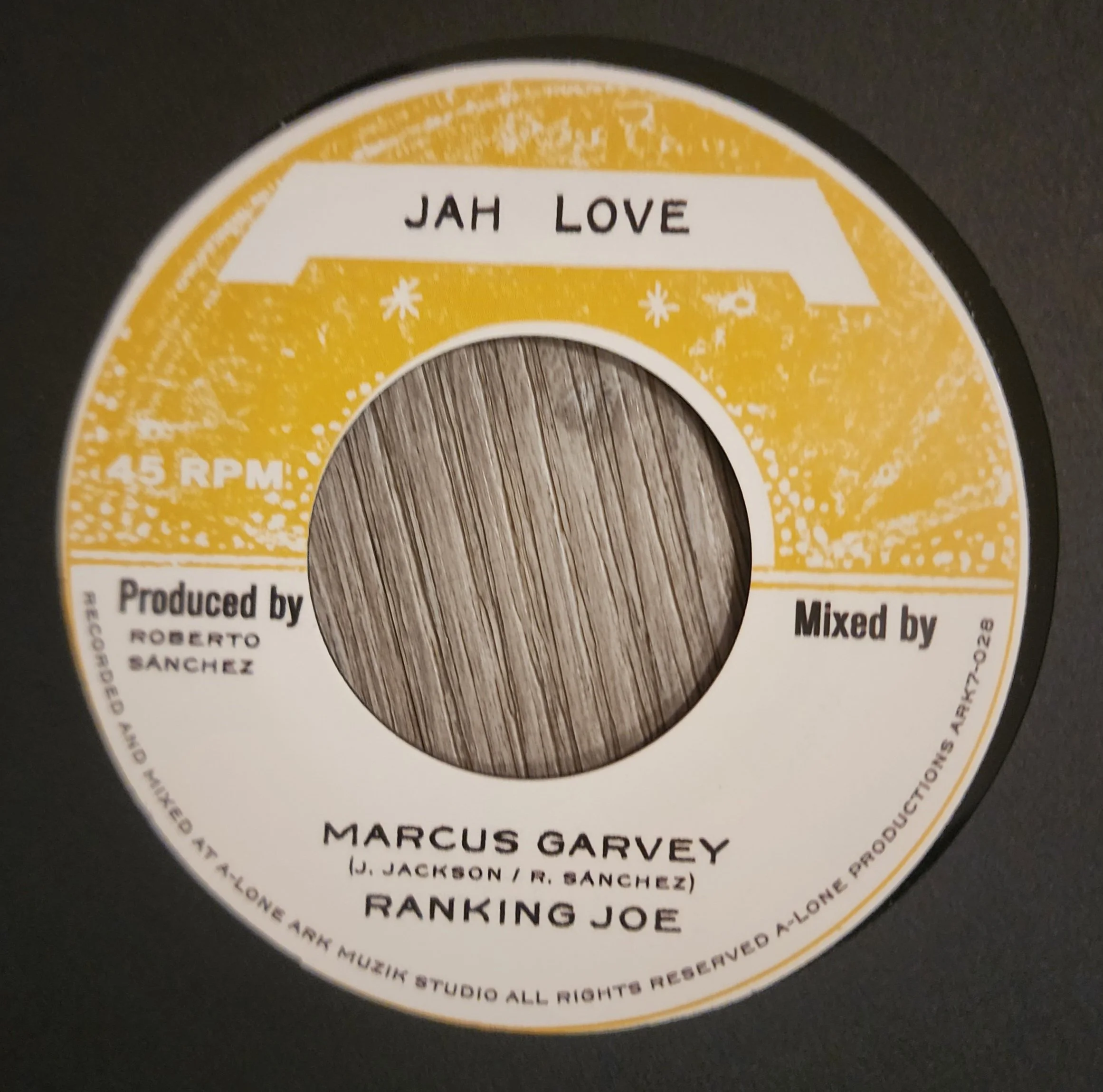 ARK-7028 - Ranking Joe / Lone Ark Riddim Force - Marcus Garvey + Drummin' For Mosiah - 7''