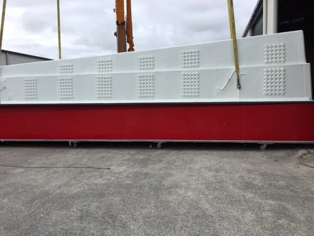 Stages of crafting a high quality fibreglass swimming pool.