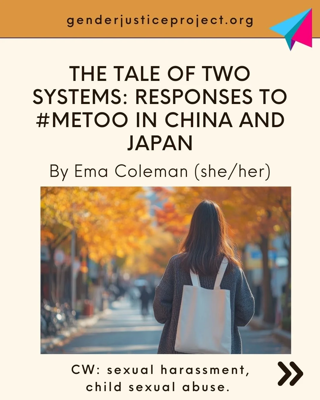 In our latest blog, Ema Coleman delves deep into responses to the #MeToo movement in Japan and China. She explores how the movement was received by these two very different societies, and what change occurred as a result.

⚠️ This article contains di