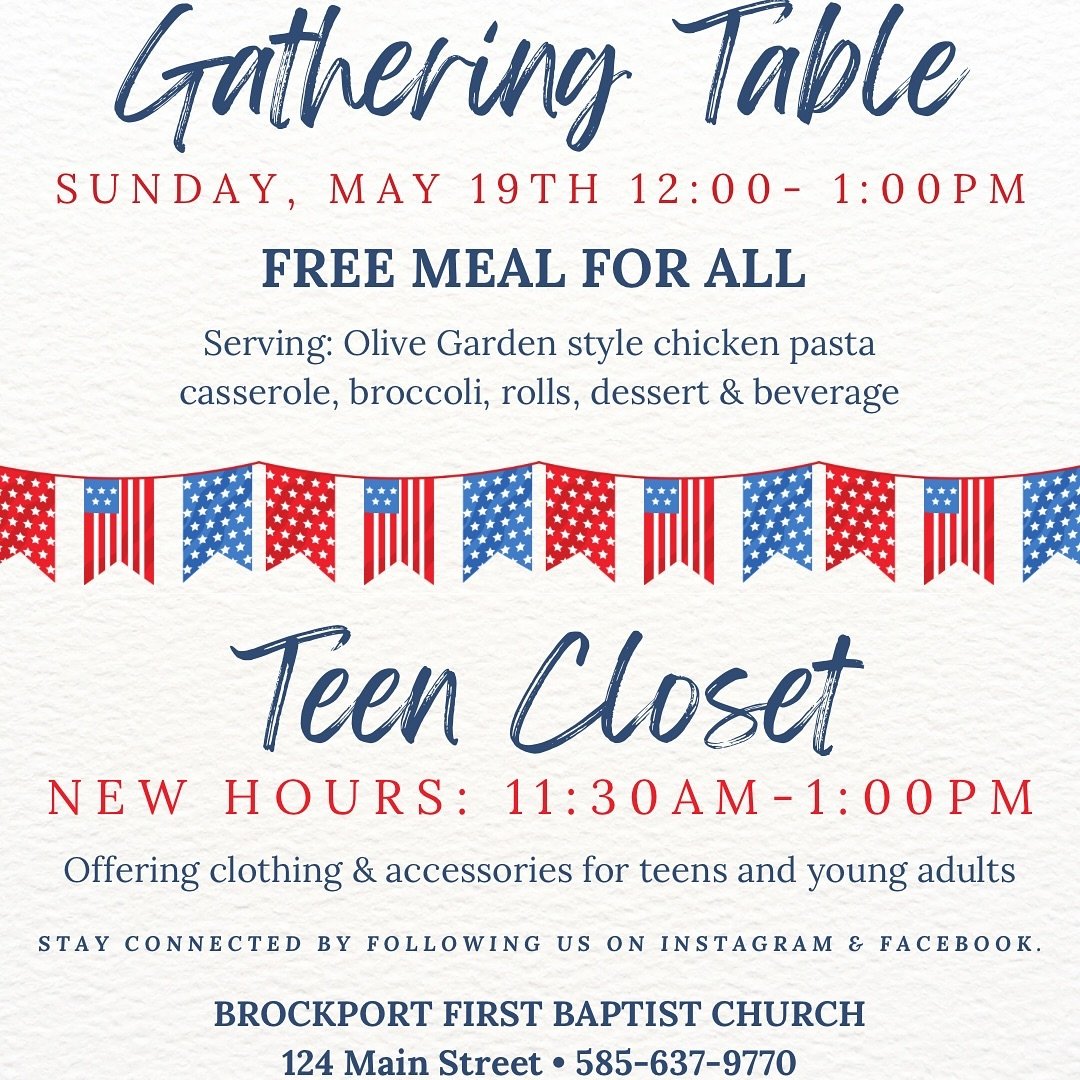 🤍❤️💙Join us this Sunday, a free meal for all!! 🤍❤️💙