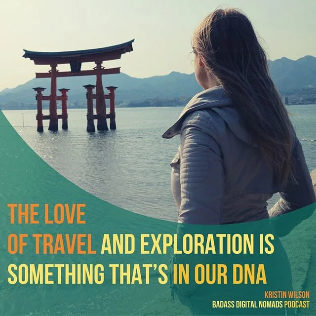 The urge to travel is part of human DNA. 🔬 Do you agree? Tune into this week&rsquo;s episode of my podcast, Badass Digital Nomads to join the conversation! 🗣👥 Available on Spotify, Apple, and Google Play 🎧 #BadassDigitalNomads #podcast #newpodcas