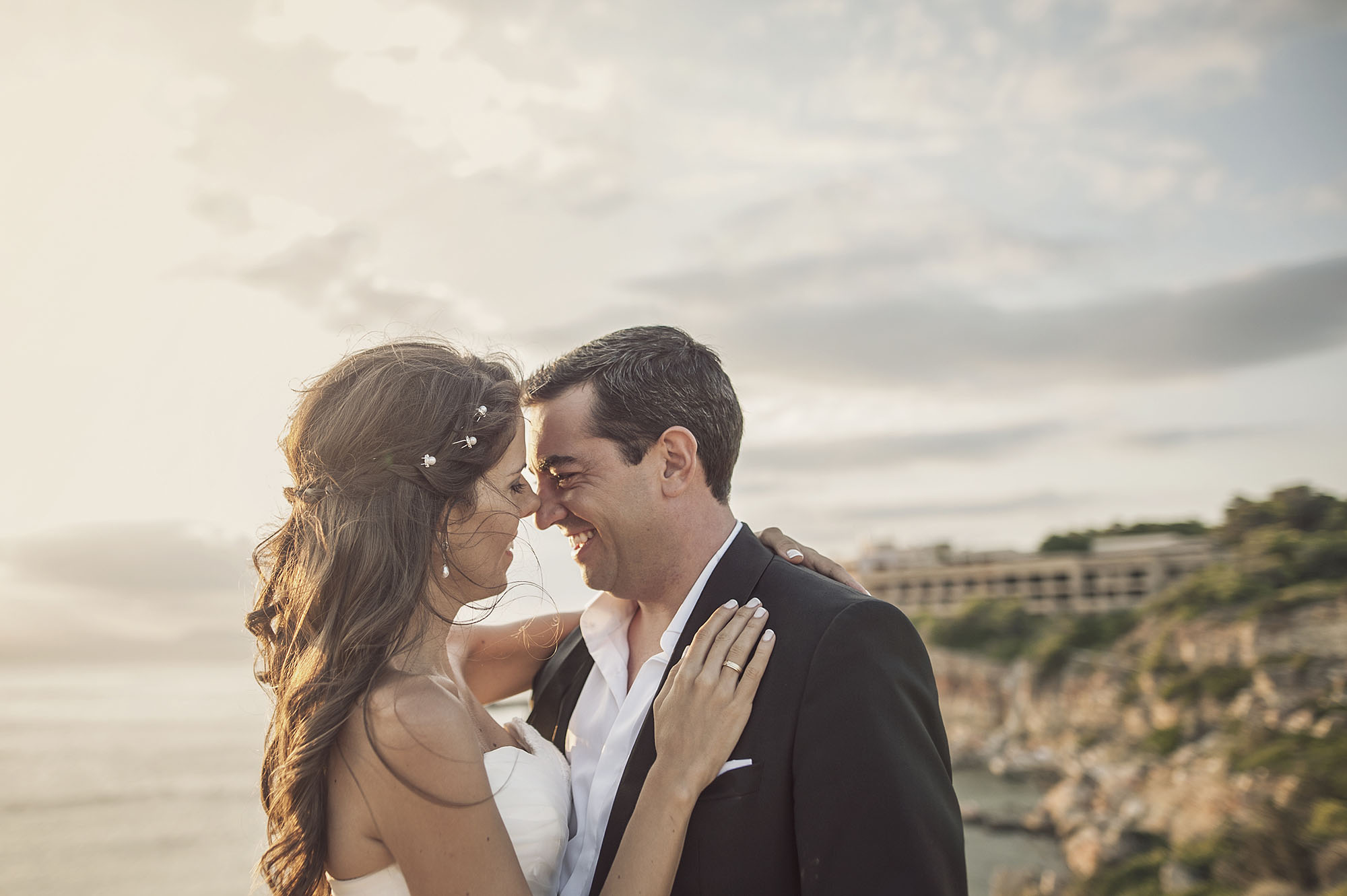 couple with sunset background