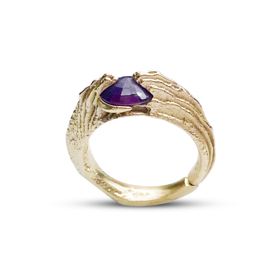Lisa Markowitz - Afghan Purple Gold Ring Front View.jpg