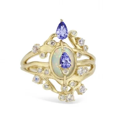 ETHIOPIAN TANZANITE AND DIAMOND RING BY LORIANN JEWELRY