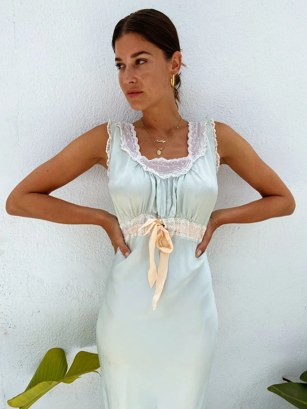 1930's Light Blue Slip Dress Madly Vintage 1930's Light Blue Slip Dress Madly Vintage