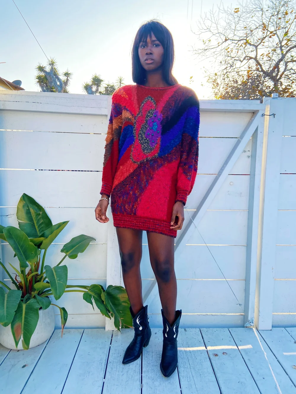 open lace back dress Women Sweater Dress Rainbow Striped Long Sleeve Loose Crochet Striped  Hollow Out Mini Drawstring Waist Dress at Amazon Women's Clothing store main image 0