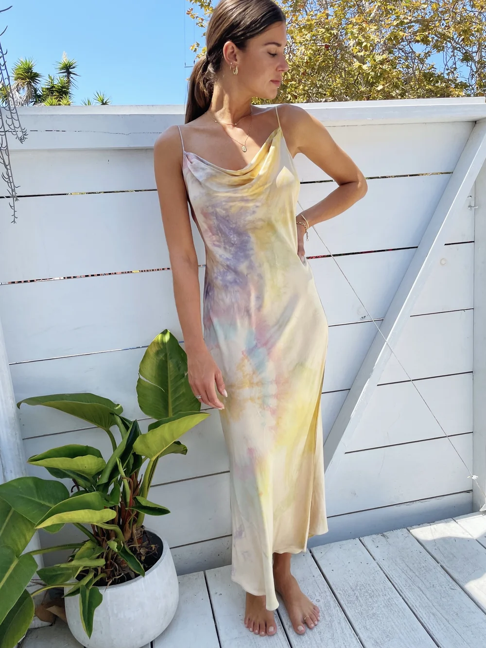 90s Silk Cowl Neck Slip Dress  Madly Vintage