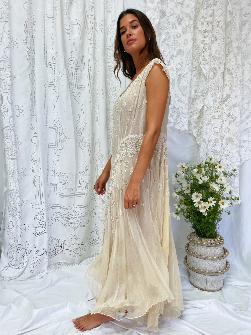 1930s beaded dress 1930s Beaded Ethereal Dress Madly Vintage