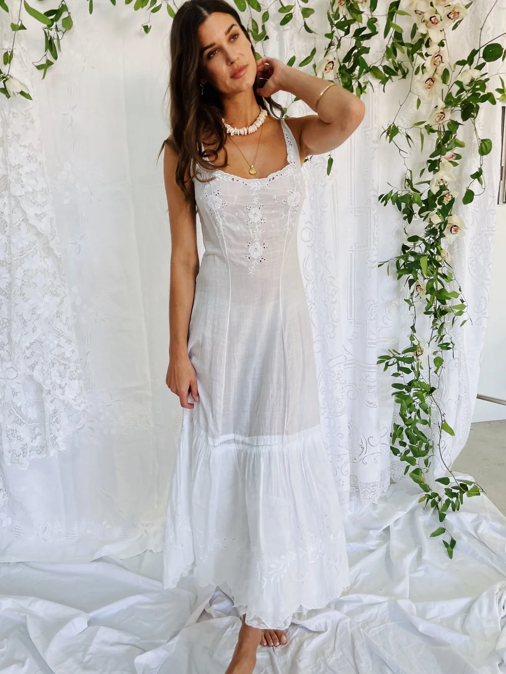 Edwardian Lace Cotton Slip Dress Madly Vintage Edwardian Lace Cotton Slip Dress Madly Vintage