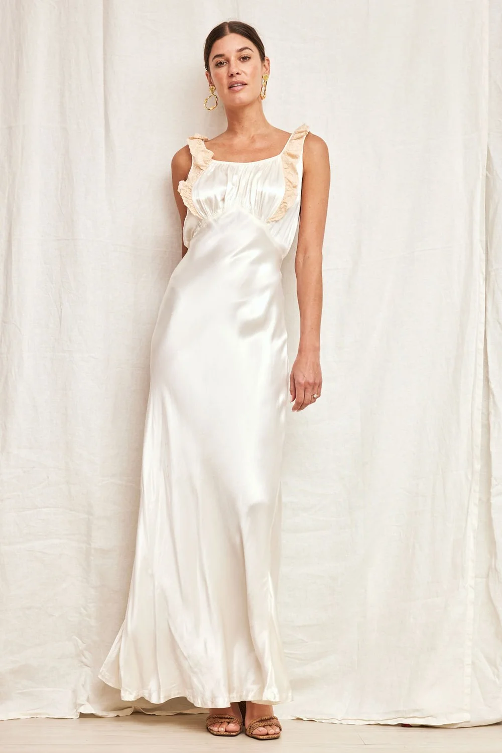1940s Off White Silk Slip Dress  Madly Vintage