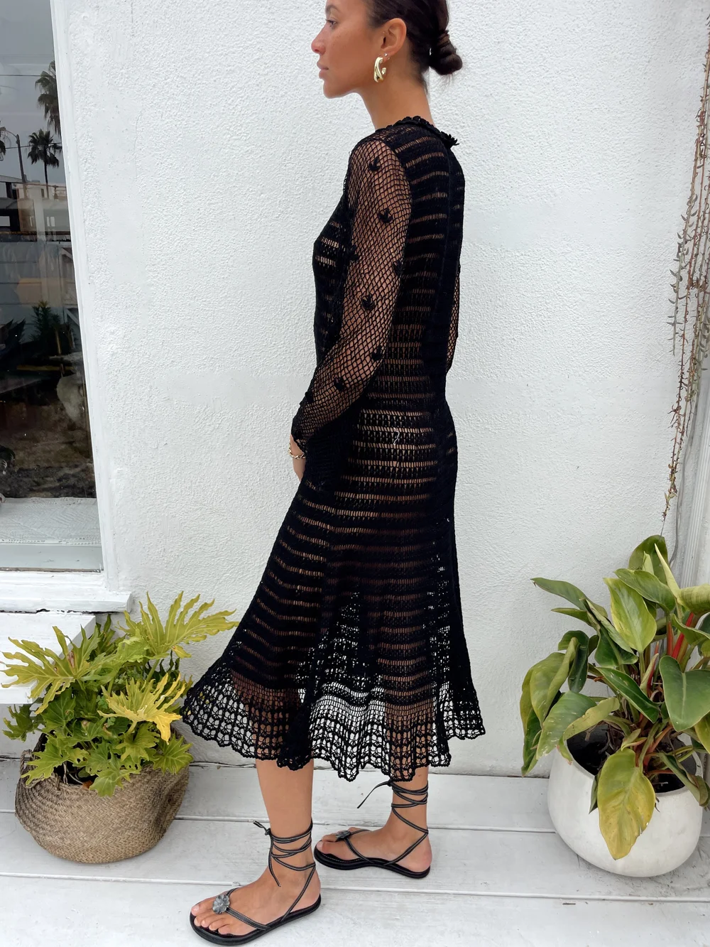 Black Crochet Lace Garden Dress — Madly Vintage