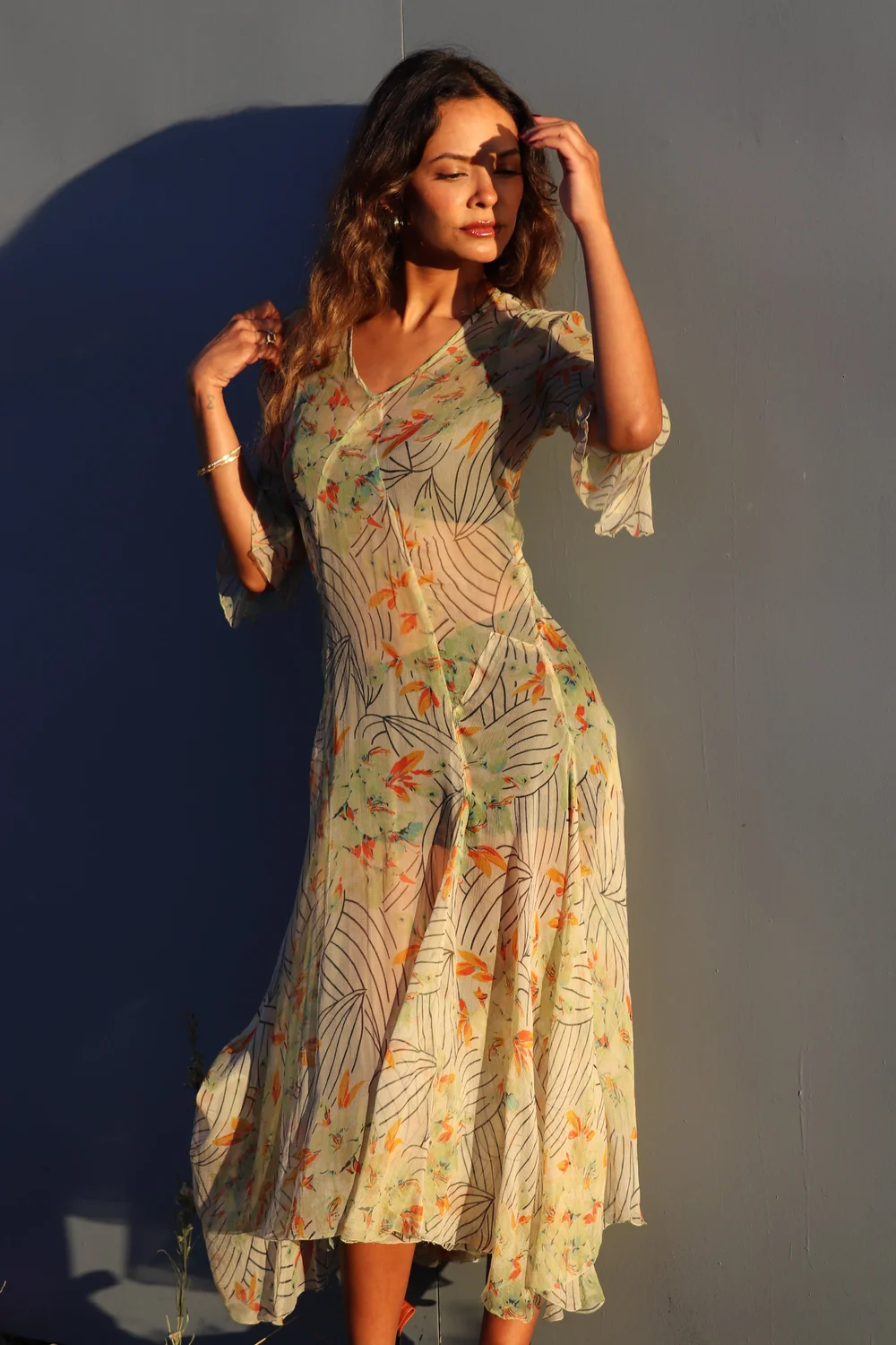 1930s Sheer Floral Dress  Madly Vintage