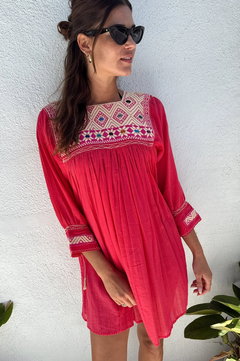 embroidered gauze dress Embroidery Gauze Maxi Dress S23P6257