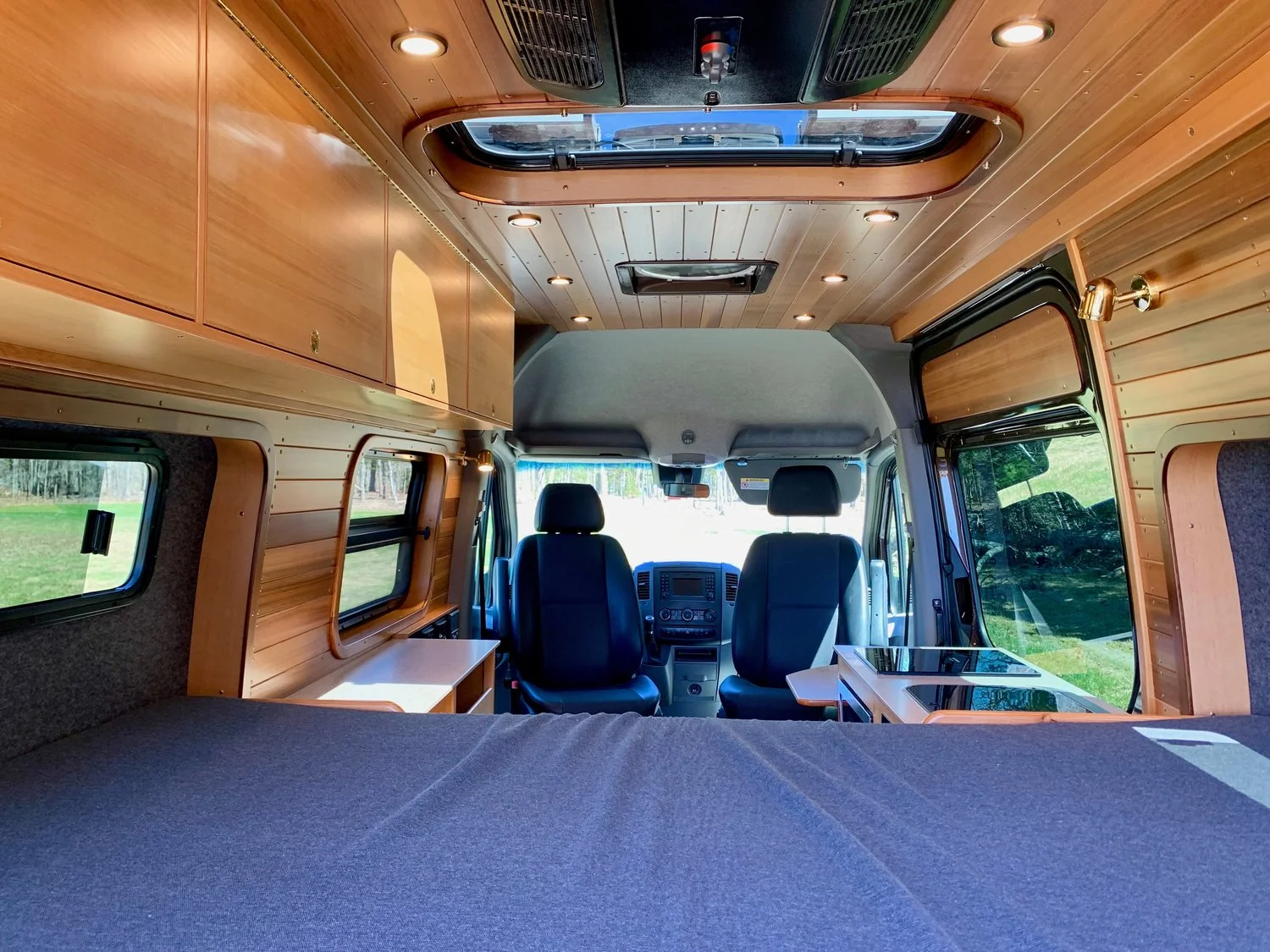 Mercedes Sprinter Van, Camper, Campervan, Custom, Maine, New England, sleep sideways, custom RV, custom Sprinter